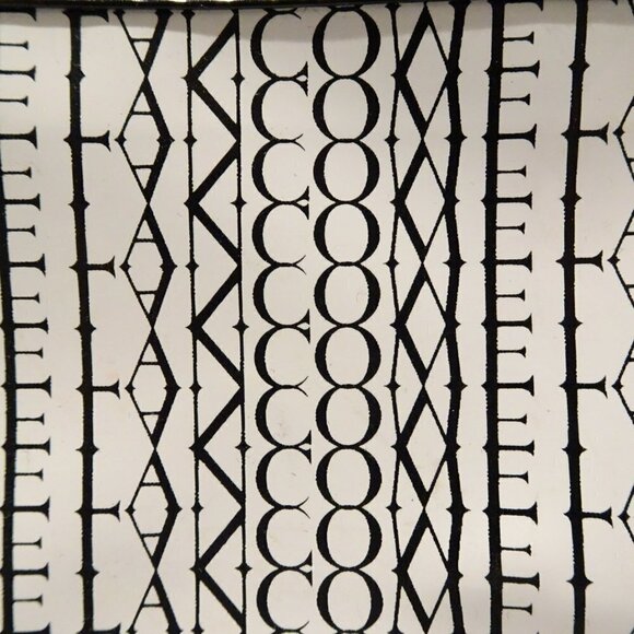 Lancome Makeup Bag Zippered Pouch Black White Spell Out Logo Vinyl EMPTY - Picture 2 of 6